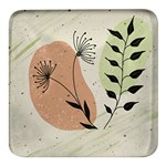 Flora Floral Flower Nature Plant Doodle Square Glass Fridge Magnet (4 pack) Front