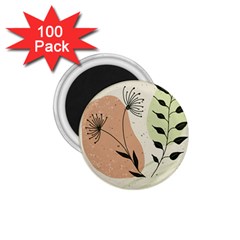 Flora Floral Flower Nature Plant Doodle 1 75  Magnets (100 Pack)  by Maspions