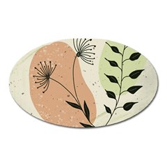 Flora Floral Flower Nature Plant Doodle Oval Magnet