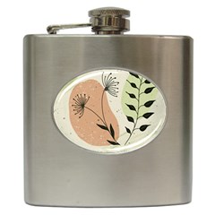 Flora Floral Flower Nature Plant Doodle Hip Flask (6 Oz)