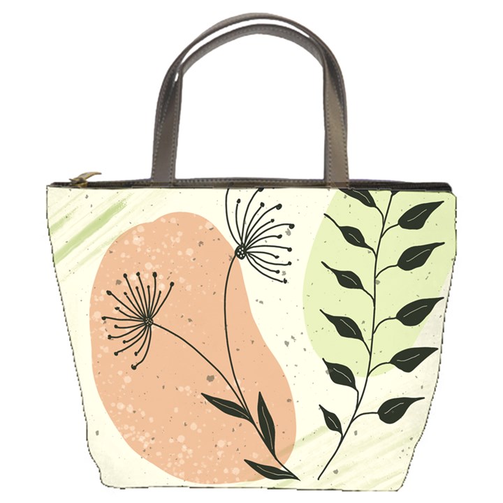 Flora Floral Flower Nature Plant Doodle Bucket Bag