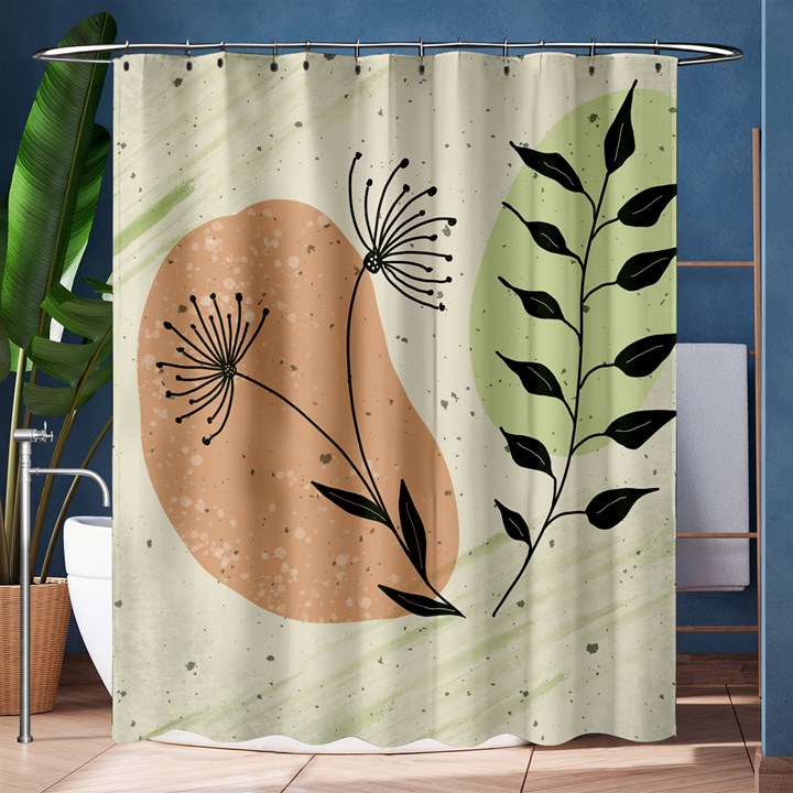 Flora Floral Flower Nature Plant Doodle Shower Curtain 60  x 72  (Medium) 