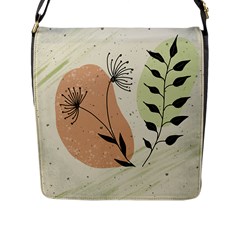 Flora Floral Flower Nature Plant Doodle Flap Closure Messenger Bag (l)