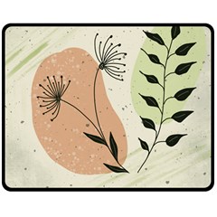 Flora Floral Flower Nature Plant Doodle Two Sides Fleece Blanket (medium)