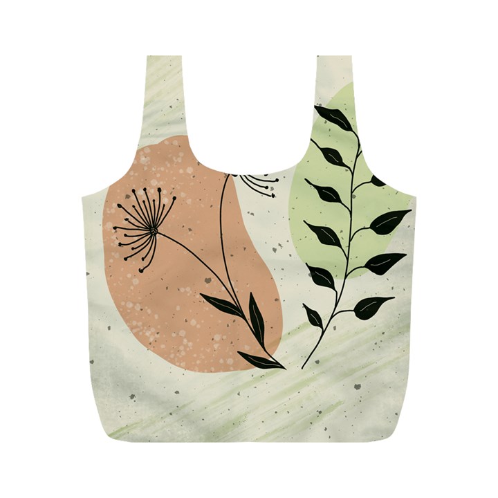 Flora Floral Flower Nature Plant Doodle Full Print Recycle Bag (M)