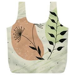 Flora Floral Flower Nature Plant Doodle Full Print Recycle Bag (xl)