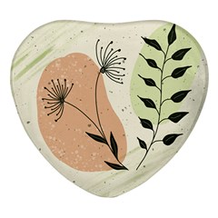 Flora Floral Flower Nature Plant Doodle Heart Glass Fridge Magnet (4 Pack)