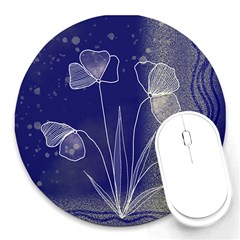 Flower Nature Abstract Art Round Mousepad