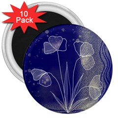 Flower Nature Abstract Art 3  Magnets (10 Pack) 