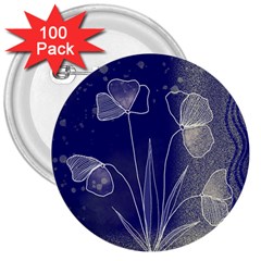 Flower Nature Abstract Art 3  Buttons (100 Pack) 