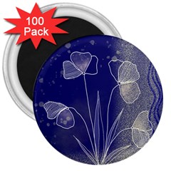 Flower Nature Abstract Art 3  Magnets (100 Pack)