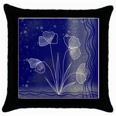 Flower Nature Abstract Art Throw Pillow Case (black)