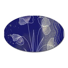 Flower Nature Abstract Art Oval Magnet