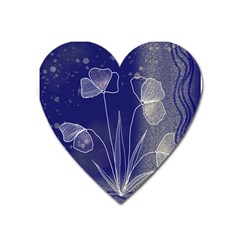 Flower Nature Abstract Art Heart Magnet