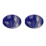 Flower Nature Abstract Art Cufflinks (Oval) Front(Pair)