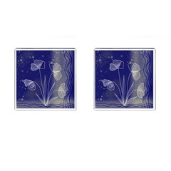 Flower Nature Abstract Art Cufflinks (square)