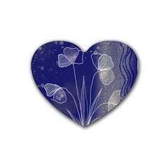 Flower Nature Abstract Art Rubber Coaster (heart) by Maspions