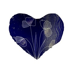 Flower Nature Abstract Art Standard 16  Premium Heart Shape Cushions