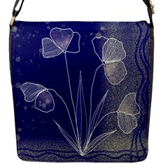 Flower Nature Abstract Art Flap Closure Messenger Bag (s)