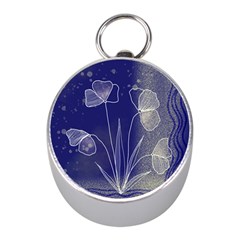 Flower Nature Abstract Art Mini Silver Compasses