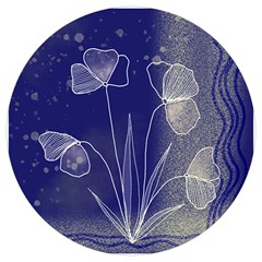 Flower Nature Abstract Art Round Trivet