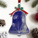 Flower Nature Abstract Art Metal Holly Leaf Bell Ornament Front