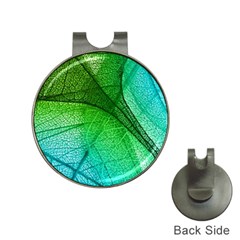 3d Leaves Texture Sheet Blue Green Hat Clips With Golf Markers by Cemarart