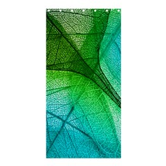 3d Leaves Texture Sheet Blue Green Shower Curtain 36  X 72  (stall)  by Cemarart