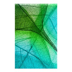 3d Leaves Texture Sheet Blue Green Shower Curtain 48  X 72  (small)  by Cemarart