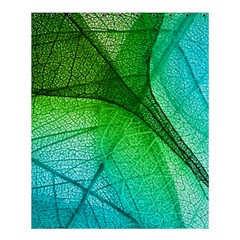 3d Leaves Texture Sheet Blue Green Shower Curtain 60  X 72  (medium)  by Cemarart