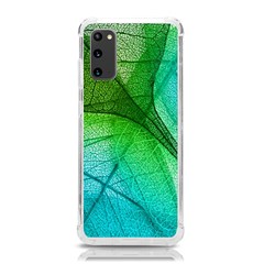 3d Leaves Texture Sheet Blue Green Samsung Galaxy S20 6 2 Inch Tpu Uv Case by Cemarart