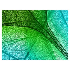 3d Leaves Texture Sheet Blue Green Two Sides Premium Plush Fleece Blanket (baby Size) by Cemarart