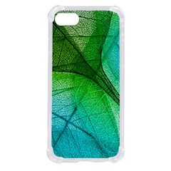 3d Leaves Texture Sheet Blue Green Iphone Se by Cemarart