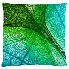 3d Leaves Texture Sheet Blue Green 16  Baby Flannel Cushion Case (two Sides)