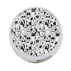 Seamless Pattern With Black White Doodle Dogs 4-port Usb Hub (two Sides) by Grandong