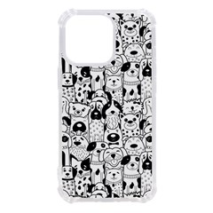 Seamless Pattern With Black White Doodle Dogs Iphone 13 Pro Tpu Uv Print Case by Grandong