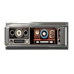 Retro Cameras Old Vintage Antique Technology Wallpaper Retrospective Superlink Italian Charm (9mm) by Grandong