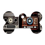 Retro Cameras Old Vintage Antique Technology Wallpaper Retrospective Dog Tag Bone (One Side) Front