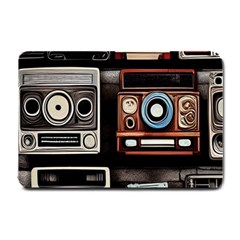 Retro Cameras Old Vintage Antique Technology Wallpaper Retrospective Small Doormat by Grandong