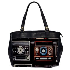 Retro Cameras Old Vintage Antique Technology Wallpaper Retrospective Oversize Office Handbag by Grandong