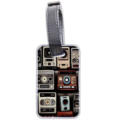 Retro Cameras Old Vintage Antique Technology Wallpaper Retrospective Luggage Tag (two Sides) by Grandong