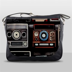 Retro Cameras Old Vintage Antique Technology Wallpaper Retrospective Messenger Bag by Grandong