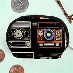 Retro Cameras Old Vintage Antique Technology Wallpaper Retrospective Accessory Pouch (medium) by Grandong