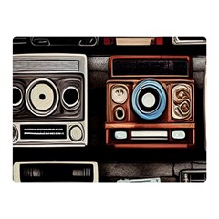 Retro Cameras Old Vintage Antique Technology Wallpaper Retrospective Two Sides Premium Plush Fleece Blanket (mini) by Grandong