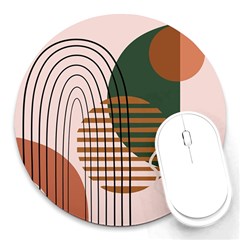 Line Forms Art Drawing Background Round Mousepad