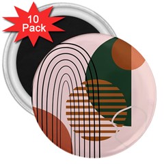 Line Forms Art Drawing Background 3  Magnets (10 Pack) 