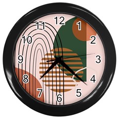 Line Forms Art Drawing Background Wall Clock (black)