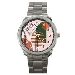 Line Forms Art Drawing Background Sport Metal Watch