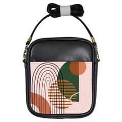 Line Forms Art Drawing Background Girls Sling Bag