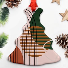 Line Forms Art Drawing Background Christmas Tree Ornament (two Sides)